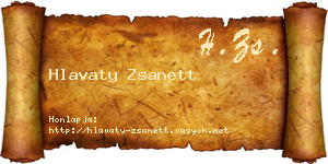 Hlavaty Zsanett névjegykártya